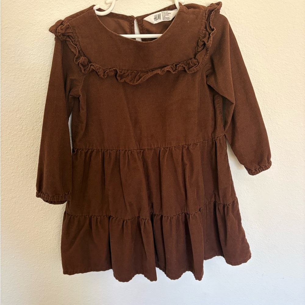 H&M Chocolate Brown Ruffle Kids Dress
